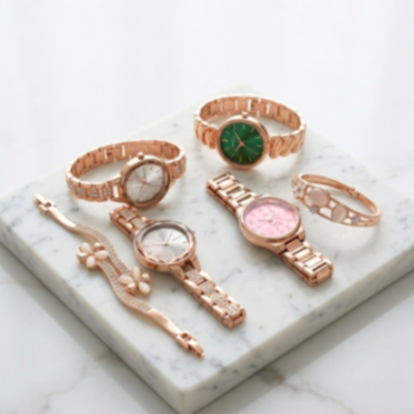 Stylish Watch And Bracelet  For Girl beautiful Girt for Women {Random Design}