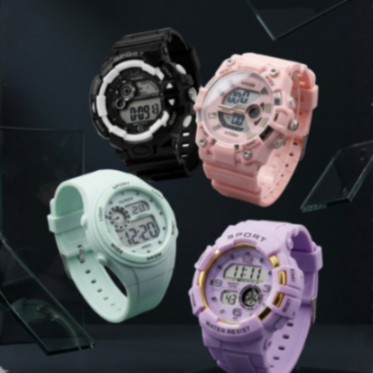 Digital Dial Alarm with Sound Waterproof Light Kids Watch for Boys & Girls {Random Design}