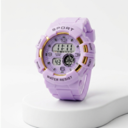 Digital Dial Alarm with Sound Waterproof Light Kids Watch for Boys & Girls {Random Design}