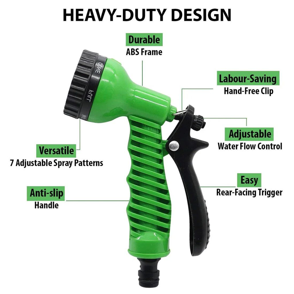 7 Mode High Pressure Water Spray Gun with Hose Nozzle for Gardening, Car Bike Washing & Watering Plants with Perfect Water Spray & Flow Control