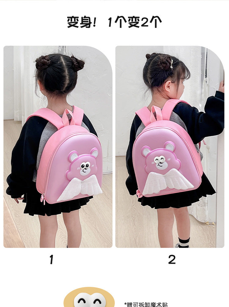New Kindergarten School Bag Cute Baby Bear Eggshell Backpack for Girls School Lightweight Backpack
