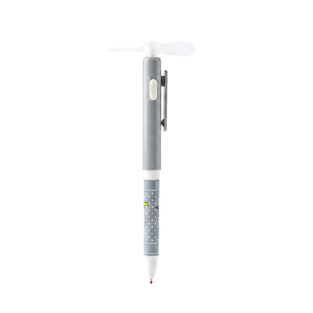 2 in 1 Creative Handheld Mini Pocket Size Fan With Smooth Writing Ballpoint Pen {Random Design}
