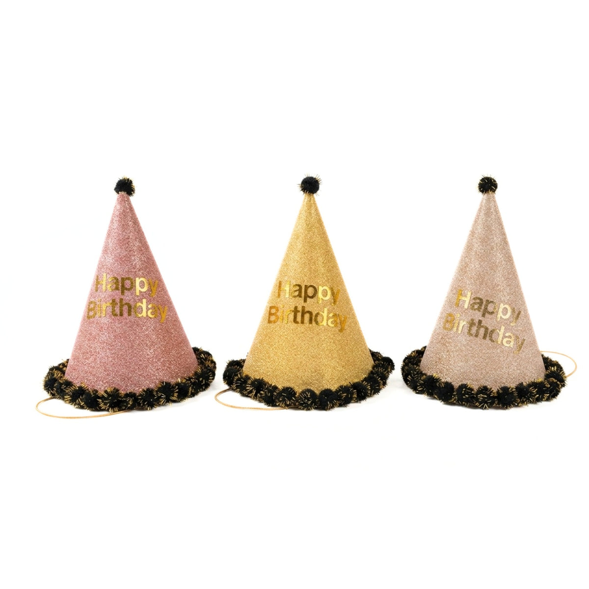 {Pack of 5} Birthday Party Hat Crown Decoration Paper Cap Pure Color Pattern Festival Colorful Birthday Hat