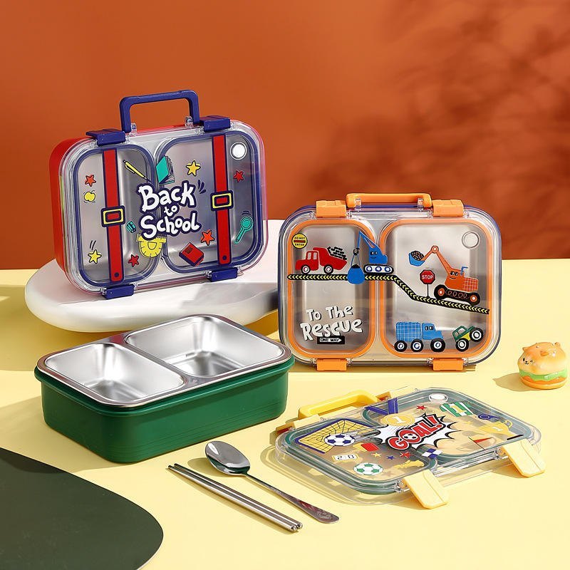 700 ml  Lunch Box Stainless Steel, Leakproof Tiffin Box for Kids {Random Design}