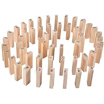 Wooden Stacking Tower Numbers 54 Pieces Building Blocks Game Board for 2 + Years Old Kids & Adult