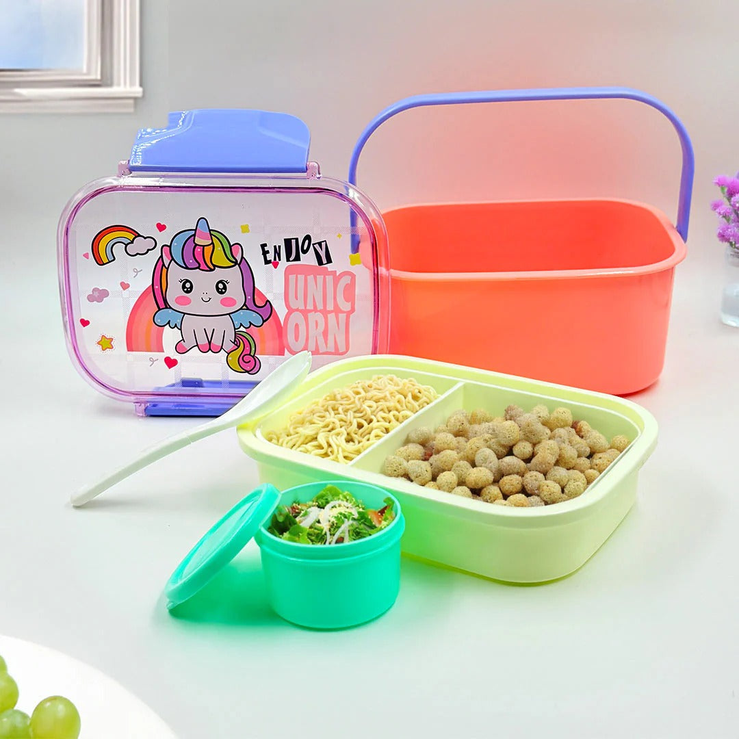 Customized Big Lunch Box with Unicorn/Dragon Design {Random Design}