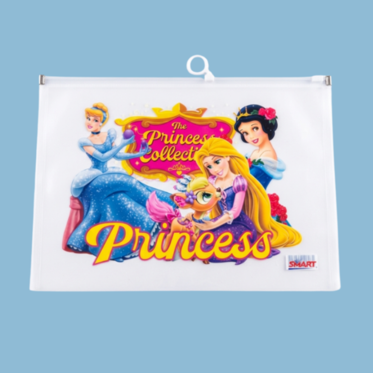 (Pack of 12) Transparent Folder Pouch with Lock  Birthday Return Gifts for Kids | Large Capacity Pencil Bag | Stationery Holder {Random Design}
