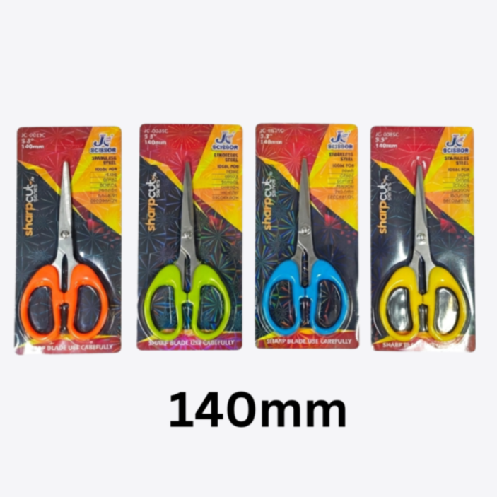 140 MM {Pack of 12} Sharp Cut Series Scissors {Random Color}