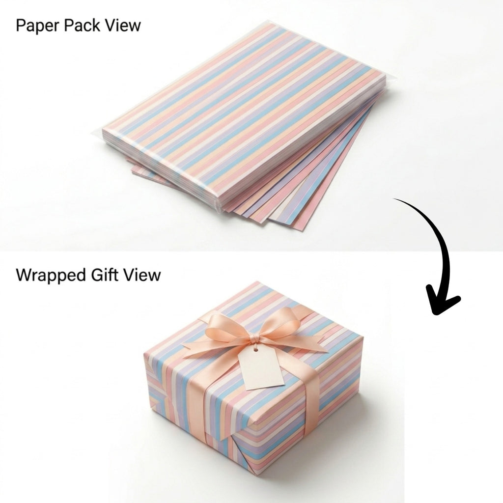 {Pack of 20} Gift Wrapping Paper Sheet - Gift Paper Premium Design Paper sheet for Gift Packing {Random Design}