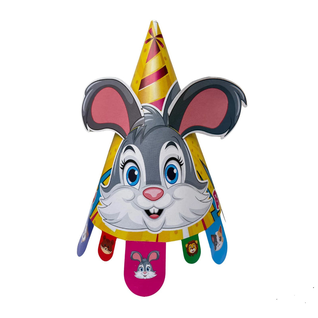 Animal Theme Pop-Out Ears Birthday Party Caps Pack of 6 – Fun and Durable Caps for Kids’ Celebrations, for All Ages
