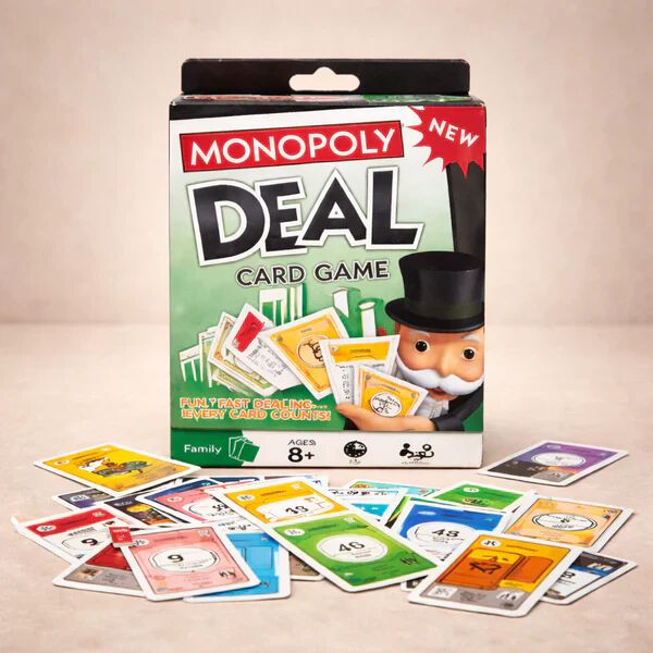 Deal Card Game for Kids and Family, Monopoly Playing Card Game, Travel Card Game