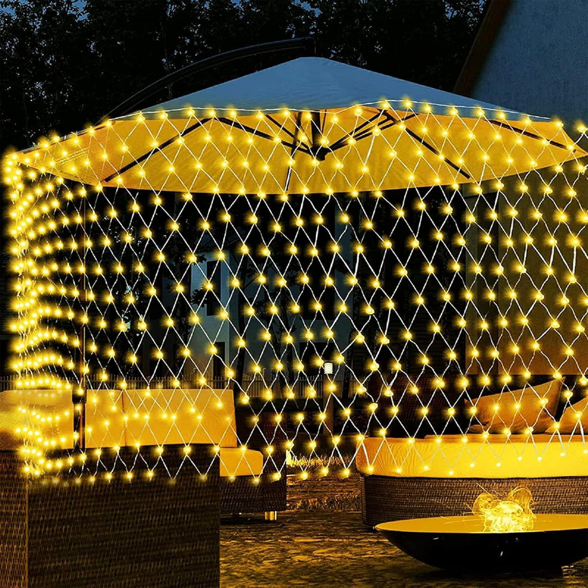 LED Net Mesh String Lights, 9.8Ft X 6.6Ft, 192 LEDs, 8 Modes Diwali Decor with Diwali Lights for Home Decoration! LED Diwali Light, LED Lights for Home Decoration