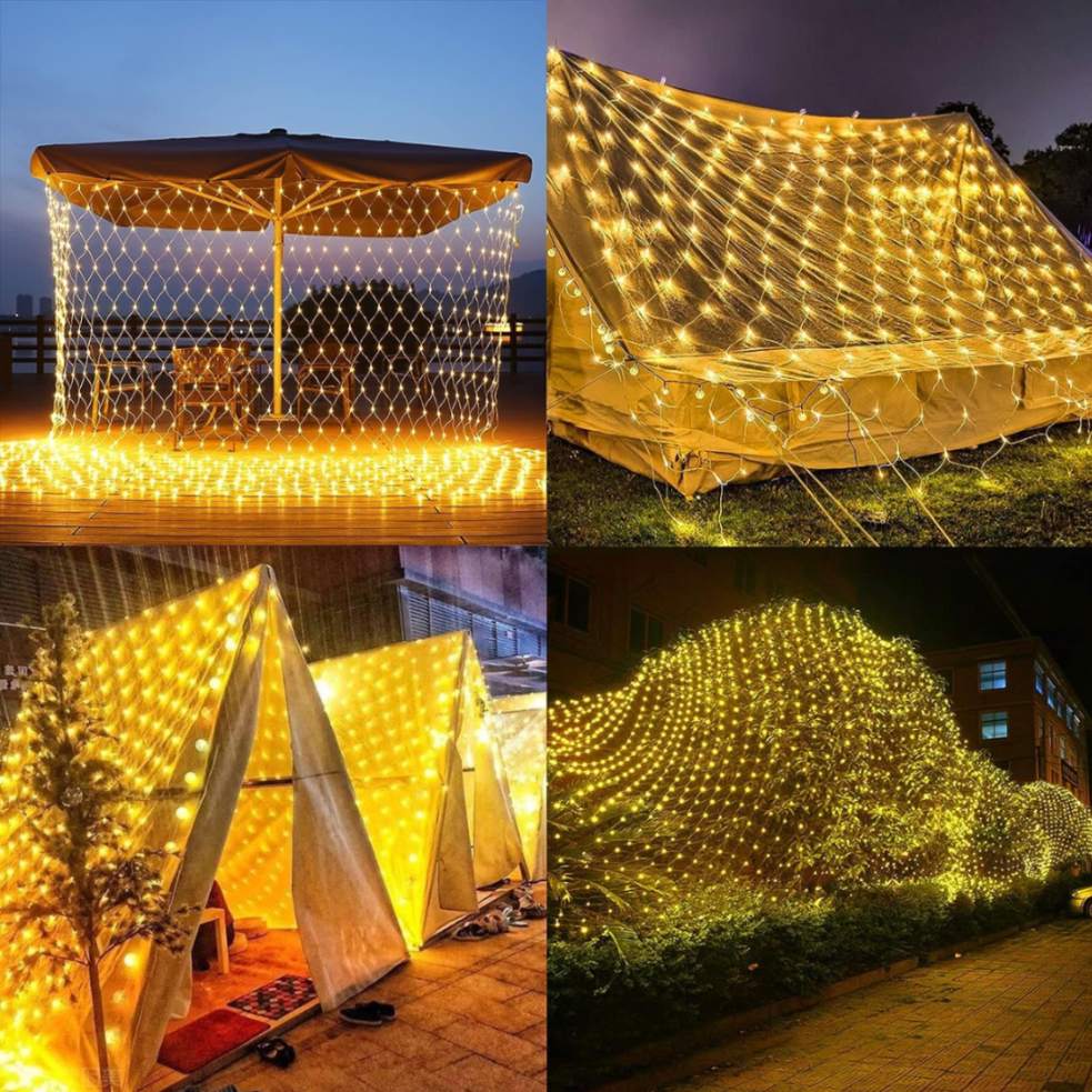 LED Net Mesh String Lights, 9.8Ft X 6.6Ft, 192 LEDs, 8 Modes Diwali Decor with Diwali Lights for Home Decoration! LED Diwali Light, LED Lights for Home Decoration