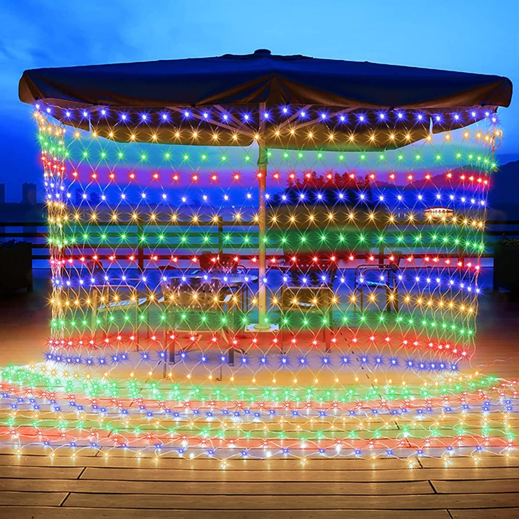 LED Net Mesh String Lights, 6.6Ft X 6.6Ft, 144 LEDs, 8 Modes Diwali Decor with Diwali Lights for Home Decoration! LED Diwali Light, LED Lights for Home Decoration (Multi Net Light)
