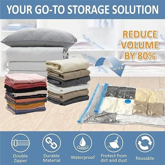 Vacuum storage bags 5 bags and pump