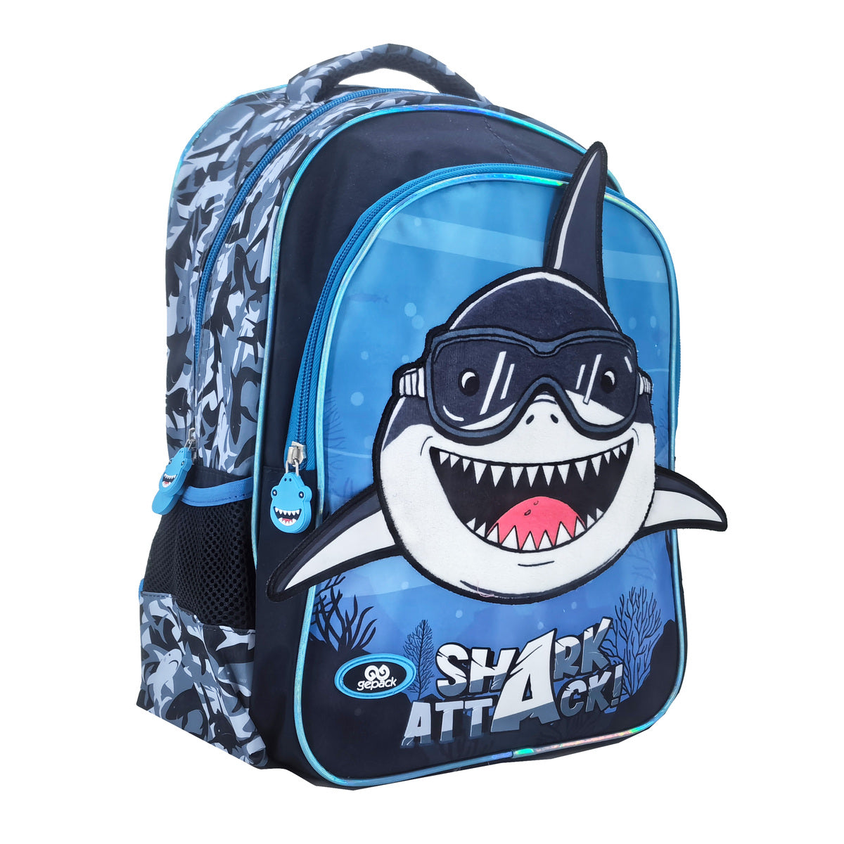 Shark Attack Design School Bag For Kids 2 Department Backpack Travel Backpacks For Boys Girls Size=38*27*18 Cm