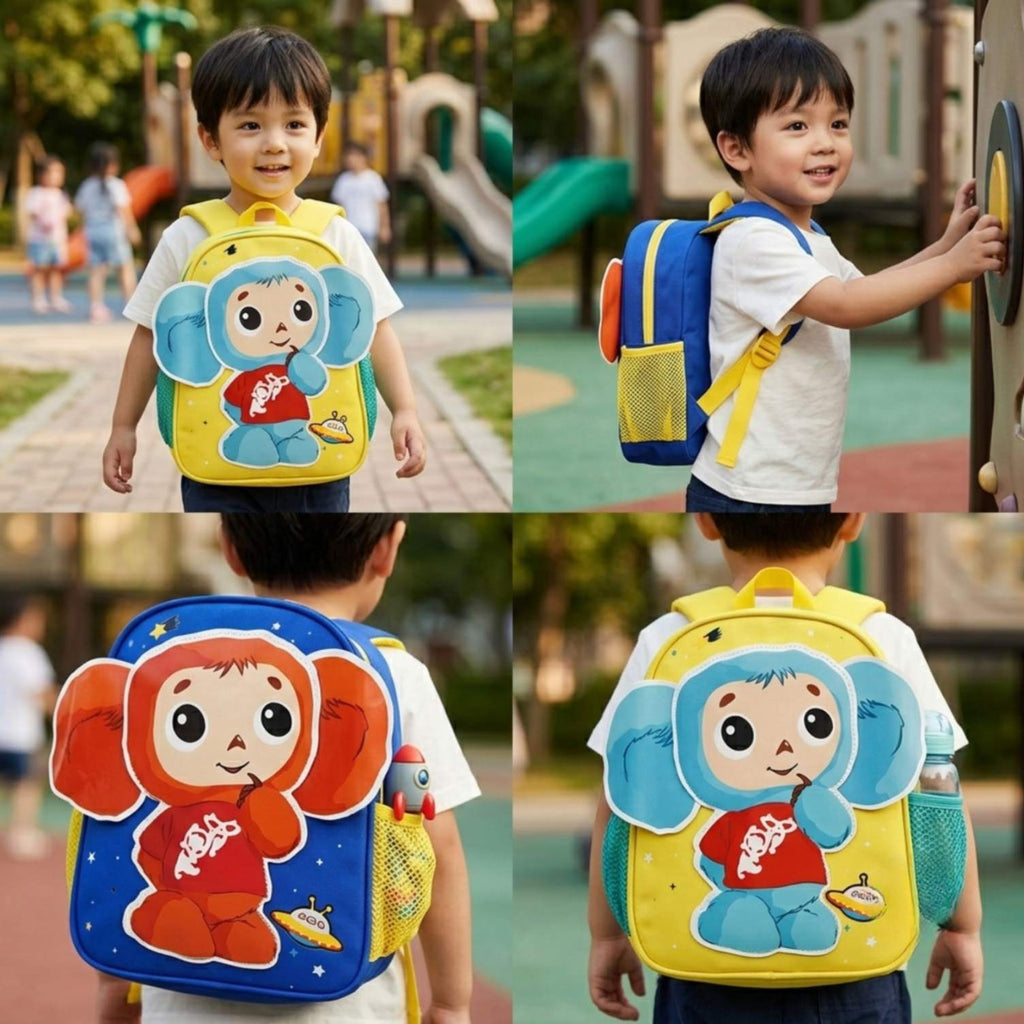 School Bag For Kids 1 Department Backpack Travel Backpacks For Boys Girls Size=26*22*10 Cm {Random Color}