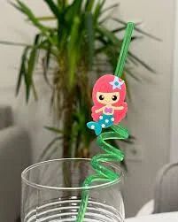 Fruit Shape 4 pcs Funny PVC Plastic Drinking Straws Colorful Spiral Straws