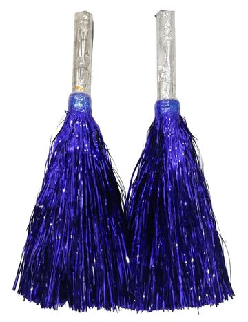 Multicolour Pom Pom with Stick, Cheer Girls Pom Pom for School Annual Day {1 pair}