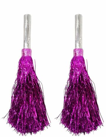 Multicolour Pom Pom with Stick, Cheer Girls Pom Pom for School Annual Day {1 pair}