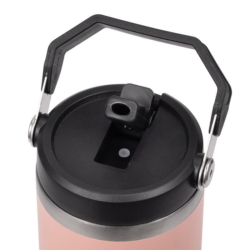 Insulated Travel Tumbler, Stainless Steel, Ergonomic Handle, Straw Lid, Vacuum Insulated for Hot and Cold Drinks, Outdoor Adventure Mug