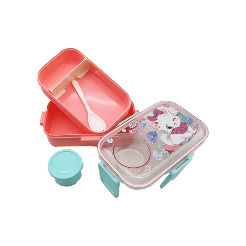 Lunch Box with Spoon and Bowl, for School Kids, Airtight Lid Tiffin Box