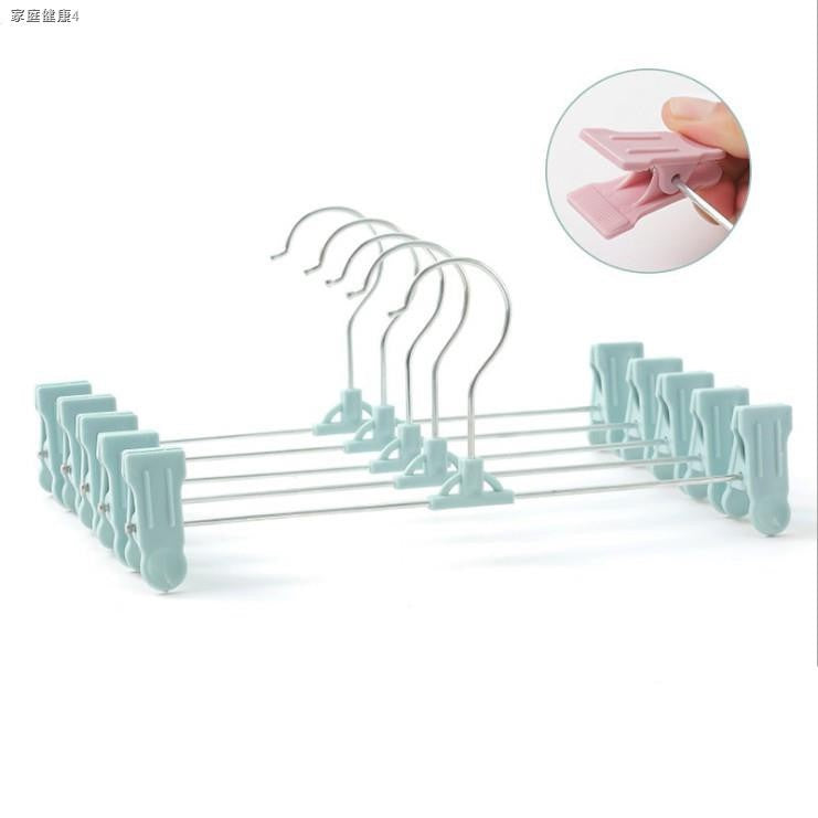 Trouser Hangers, 1 pcs Skirt Hangers with Adjustment Plastic Grip Pant Hangers {Random Color}