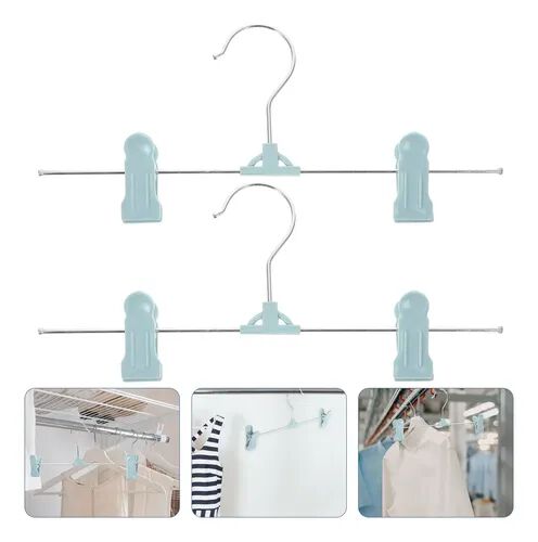 Trouser Hangers, 1 pcs Skirt Hangers with Adjustment Plastic Grip Pant Hangers {Random Color}