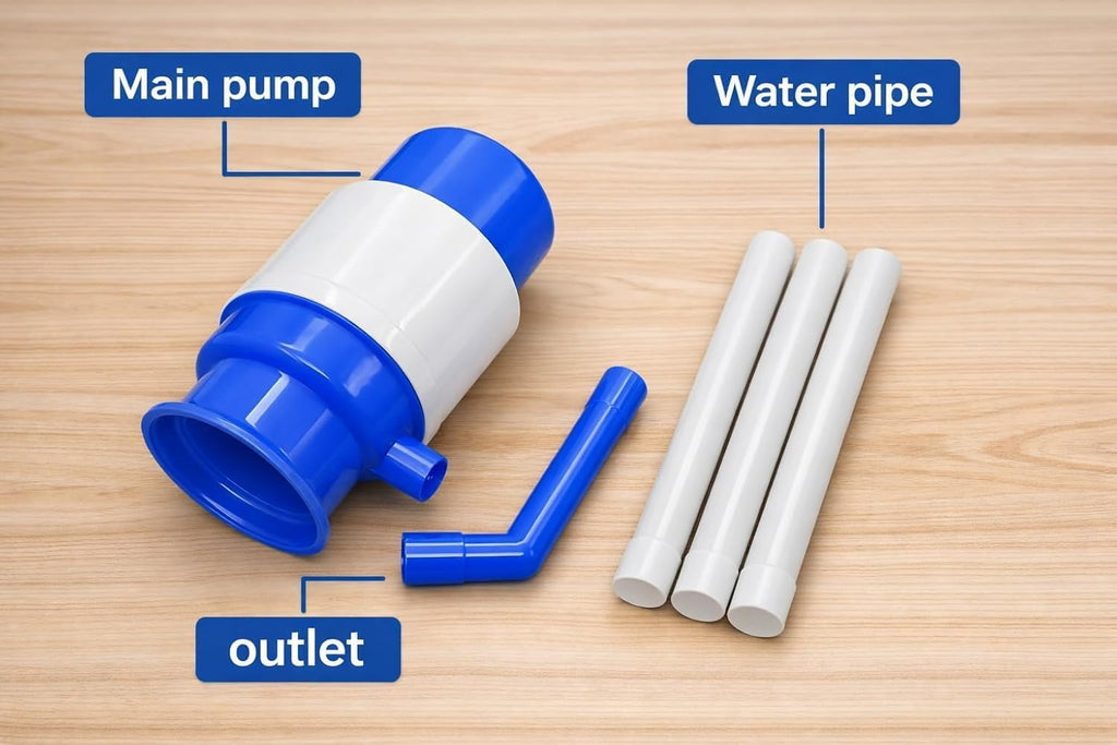 Drinking Water Pump Dispenser for 20 to 25 Litre Bottles | Hand Press Plastic Water Can Pump for Home Office Camping | Easy Fit Vacuum Action Water Dispenser