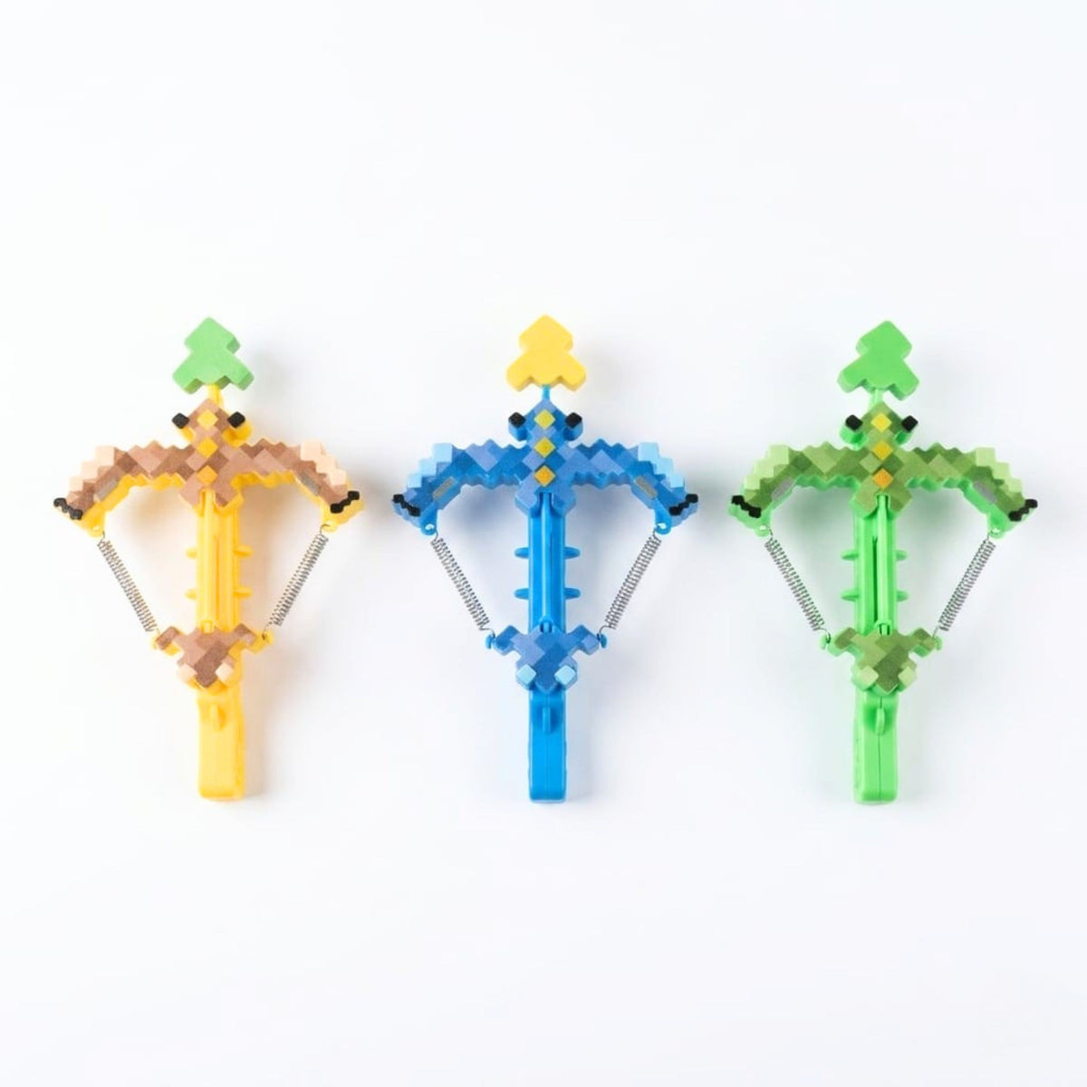 Pixel Creeper Spring Crossbow Toy Launcher for Kids | Block Style Action Toy {Random Color}