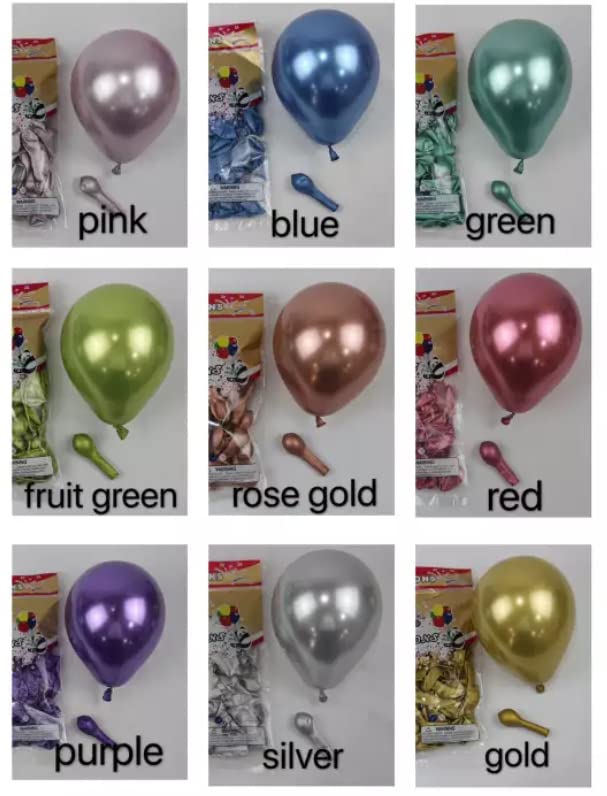 Multi Chrome Balloons, 50pcs  Shiny Multicolour Chrome metallic Balloons for Birthday, Anniversary, Engagement, Wedding, Baby Shower, Festival Party Decorations