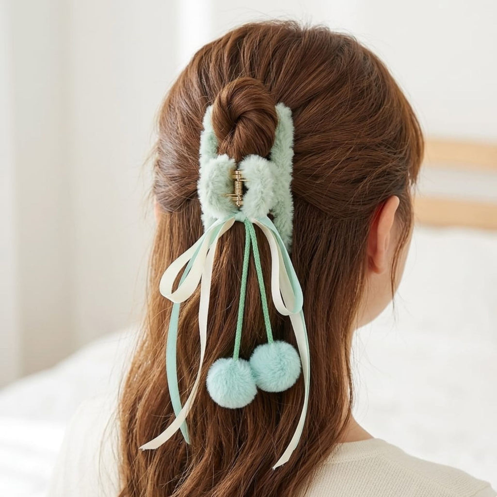 Claw for Women Fluffy Plush Hair Clips Soft Winter Clamps for Thin Thick Long Hair Super Grip Elegant Hair Clips Gifts For Girls {Multicolor}