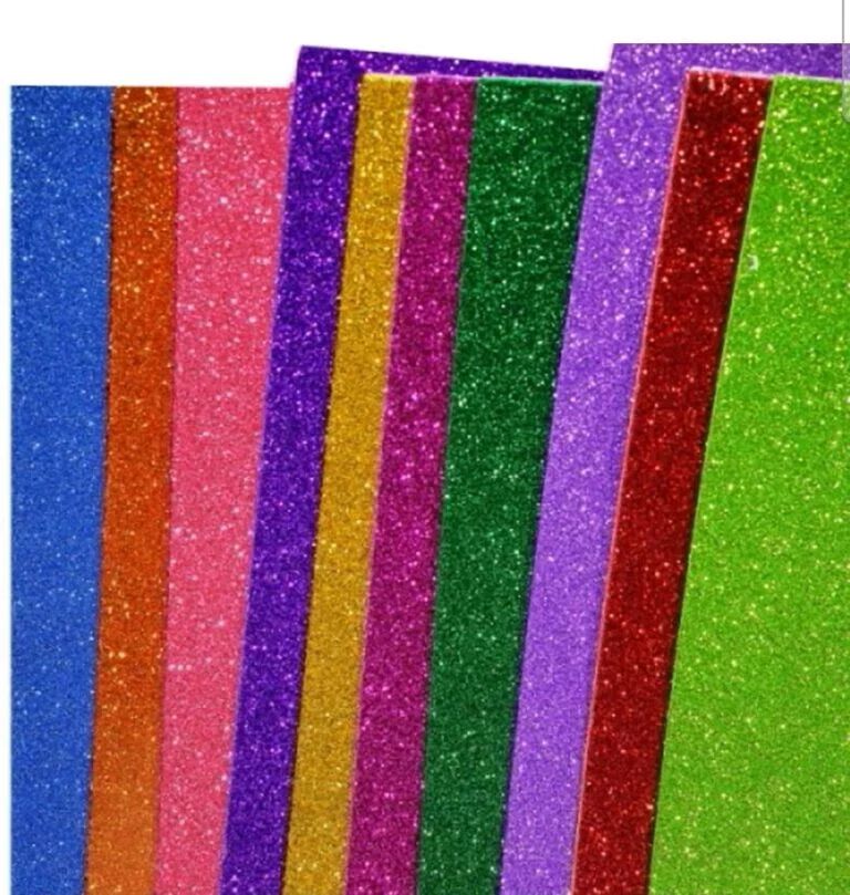 ( 1 Pkt-10 Sheets) Glitter Eva Foam A4 Sticky Sheet