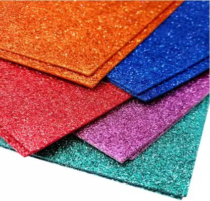 ( 1 Pkt-10 Sheets) Glitter Eva Foam A4 Sticky Sheet