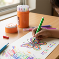 12 Colors Washable Sketch Pen Set with Storage Jar | Non-Toxic Drawing Markers for Kids, School & Art Projects