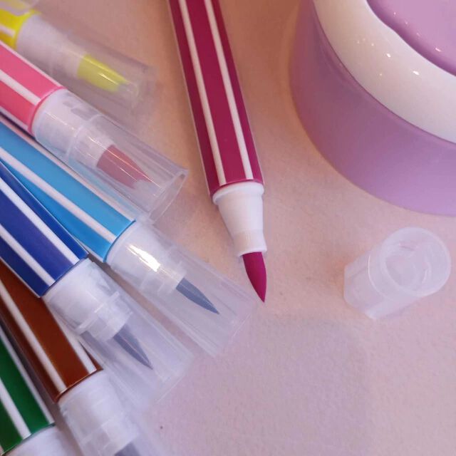 12 Colors Washable Sketch Pen Set with Storage Jar | Non-Toxic Drawing Markers for Kids, School & Art Projects