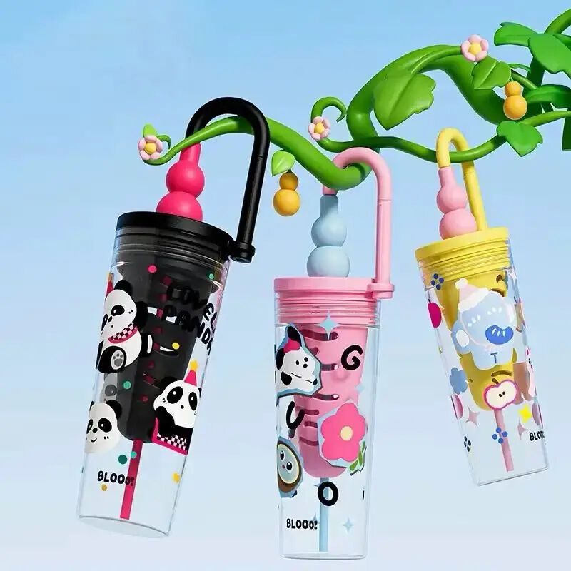 Kids Cartoon Printed Water Bottle with Straw 780 ml | Portable Leakproof Sipper Tumbler for School & Travel {Random Color}