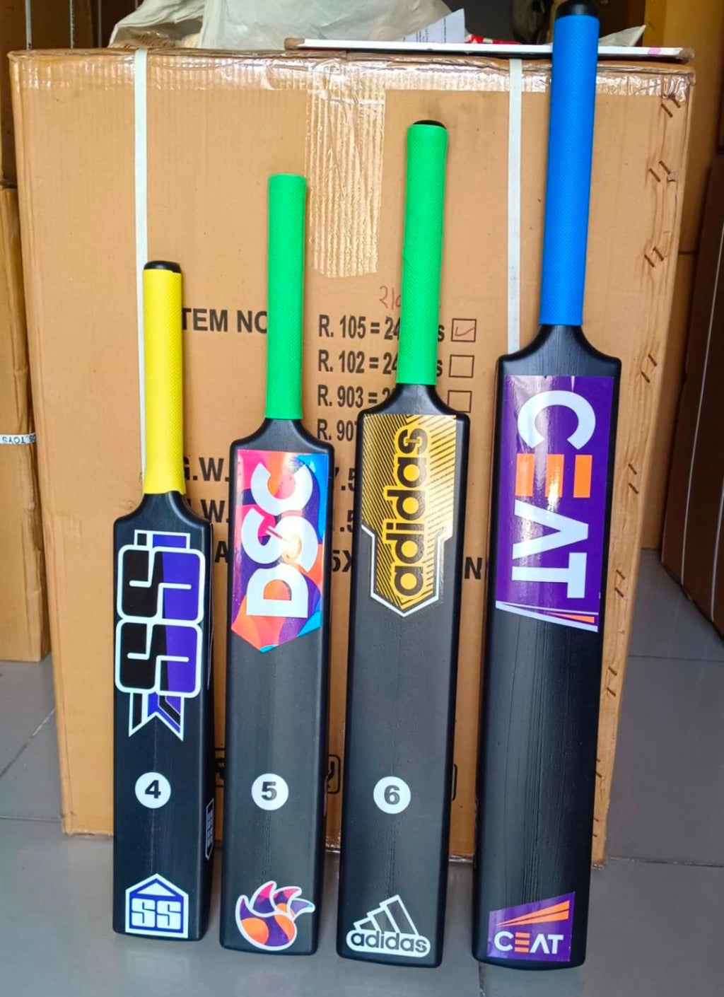 4 No. Plastic Cricket Bat | Lightweight Fiber | Hard Plastic {Random Design}