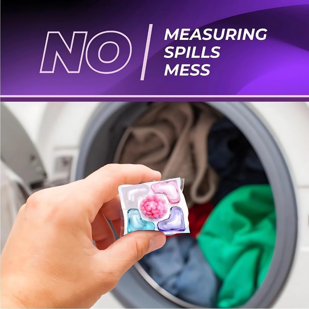 {Pack of 12} 5-in-1 Dissolvable Magic Laundry Pods for 20 Washes | Tough Stain Fighter for Top & Front Load Machines | Floral Aroma | Eco-Friendly