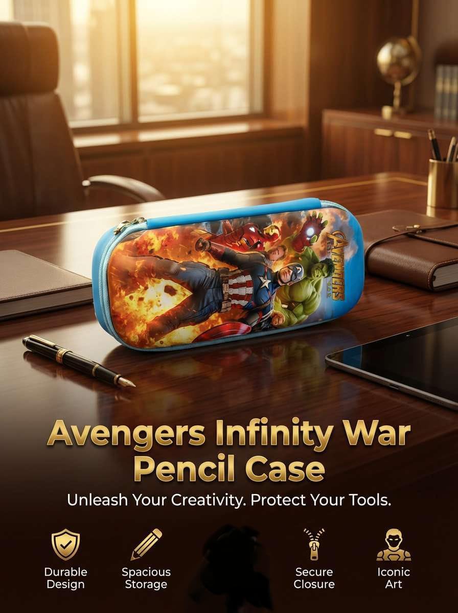 Avengers 3D Pencil Pouch | School Pencil Case for Kids | Pen-Pencil Box for Kids | Geometry Box