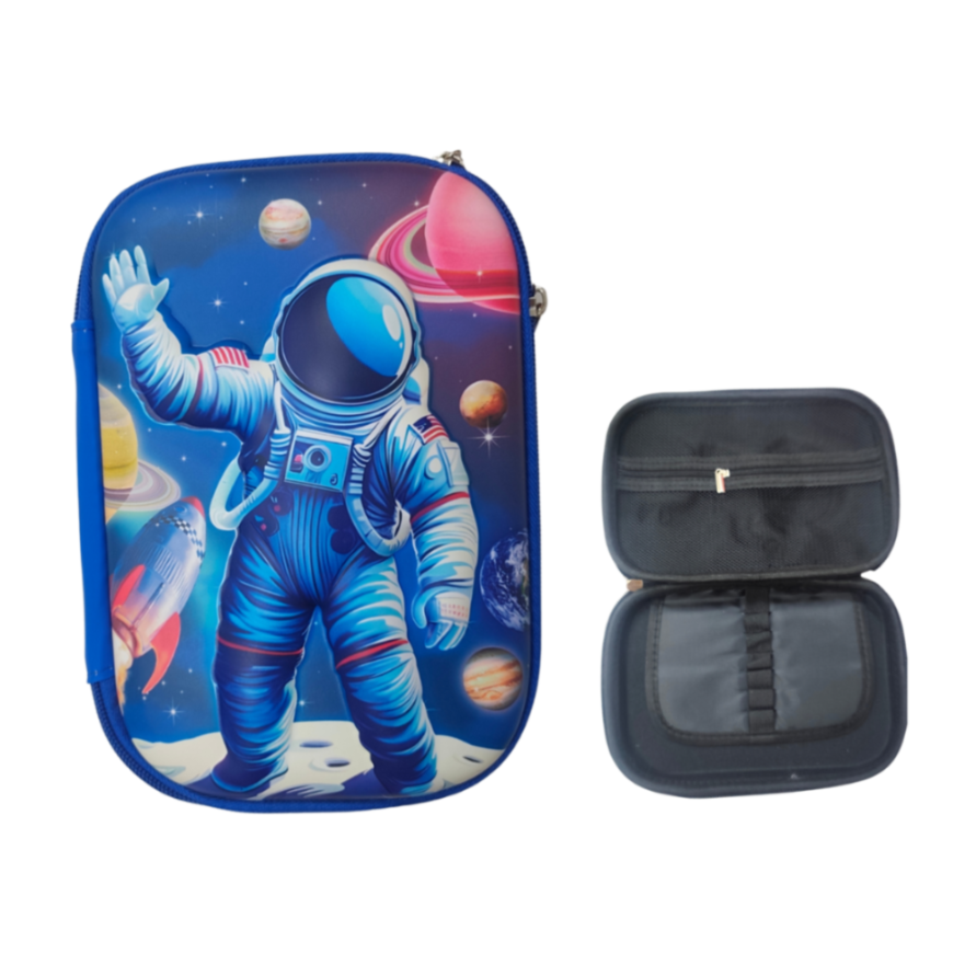 3D Astronaut Pencil Box for Kids | EVA Hard Case Pencil Pouch | Random Design
