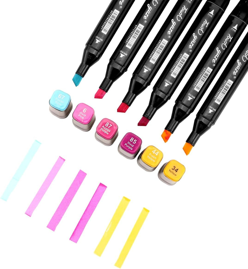 Dual Tip Colorful Art Markers Sketch Pens 36 Colors With Carrying Case For Painting Sketching Calligraphy Drawing