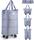 Rolling Duffle With Wheels, Expandable Foldable for Travel, Luggage Carry on With Handle, Large Weekend Bag (Multicolor)