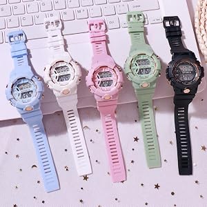 Premium Brand - A Digital Watch Shockproof Multi-Functional Automatic 5 Light Juicy Color Dial Strap Waterproof Digital Sports Watch for Kids {Random Color}