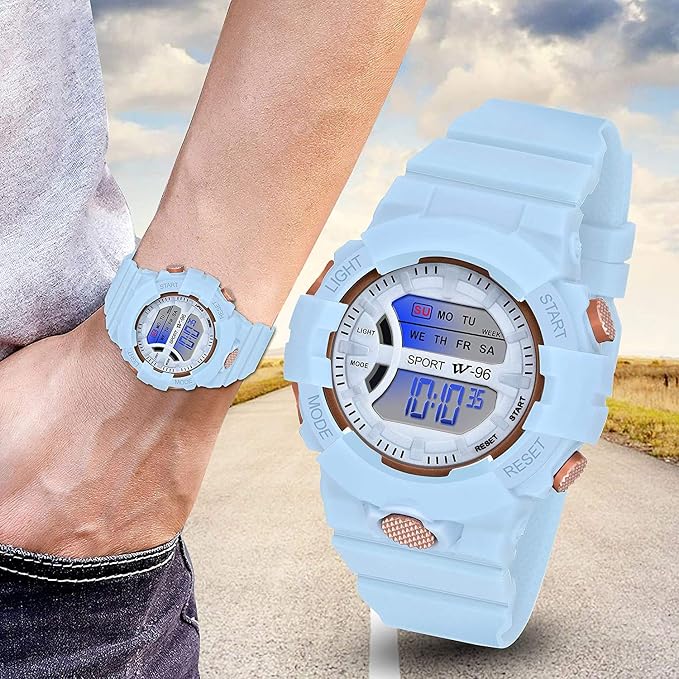 Premium Brand - A Digital Watch Shockproof Multi-Functional Automatic 5 Light Juicy Color Dial Strap Waterproof Digital Sports Watch for Kids {Random Color}