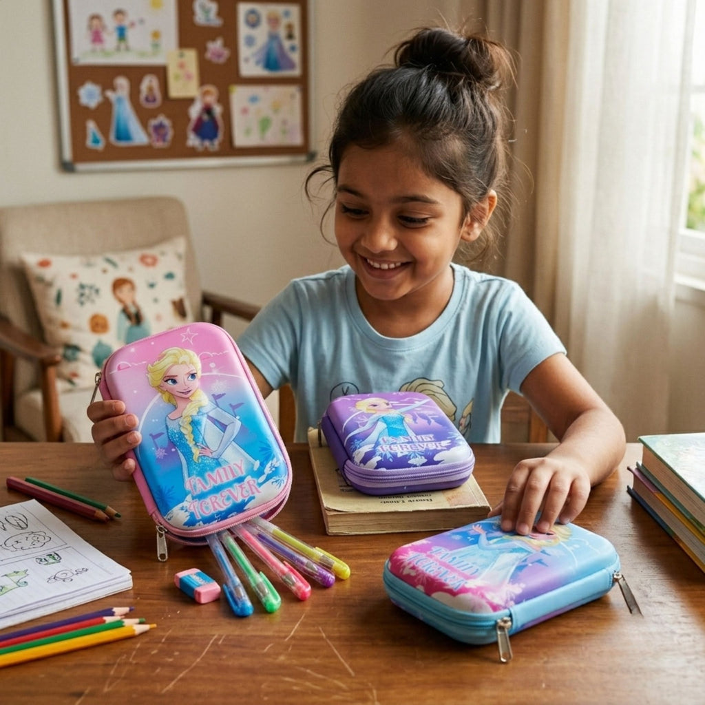 3D Frozen Elsa Sofia Barbie Disney Princess pencil case for Kids