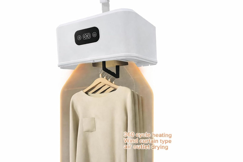 Portable Electric Clothes Dryer Machine with Timer, Fast Drying Mini Cloth for Travel, Home & Hostel Use, Foldable Garment with Hook