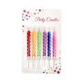 (6 Pcs) Shiny Spiral Party Candles (Multicolor)