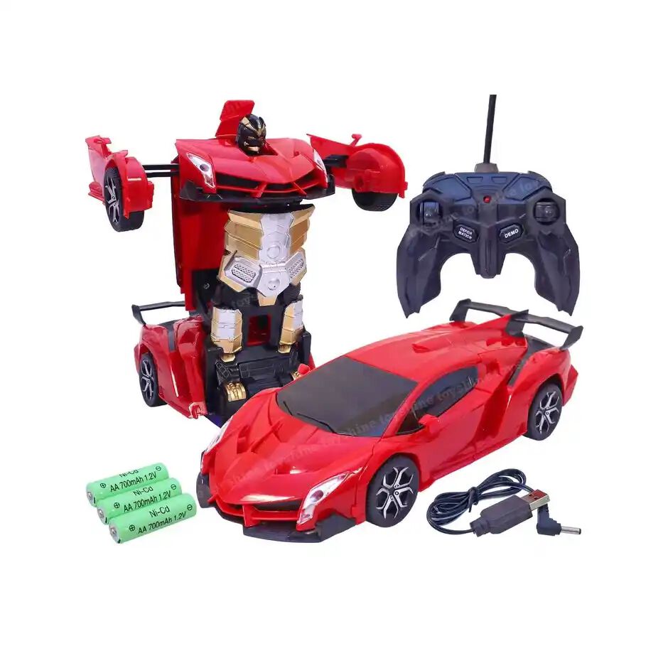 SUPER TOY Transform Remote Control Car 2-in-1 Convertible Robot Car – One Click Deformation RC Car for Kids Boy with Rechargeable Battery toy Birthday & returner Gift