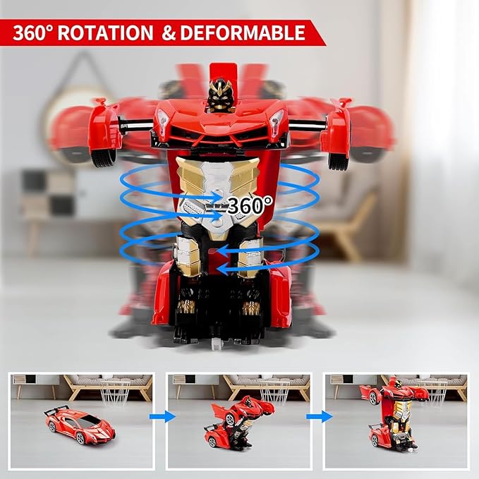 SUPER TOY Transform Remote Control Car 2-in-1 Convertible Robot Car – One Click Deformation RC Car for Kids Boy with Rechargeable Battery toy Birthday & returner Gift